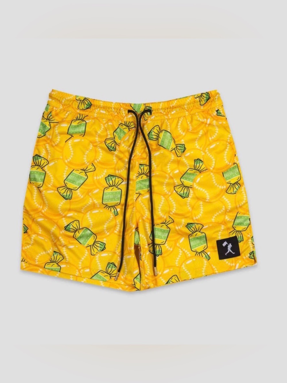 Baseballism Doubles and Bubbles Diamond Air Youth Mesh Shorts - Banana - S